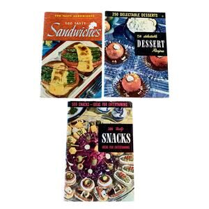 Culinary Arts Institue Vintage Cookbooks Lot of 3 Paperback 40s 50s MCM Recipes